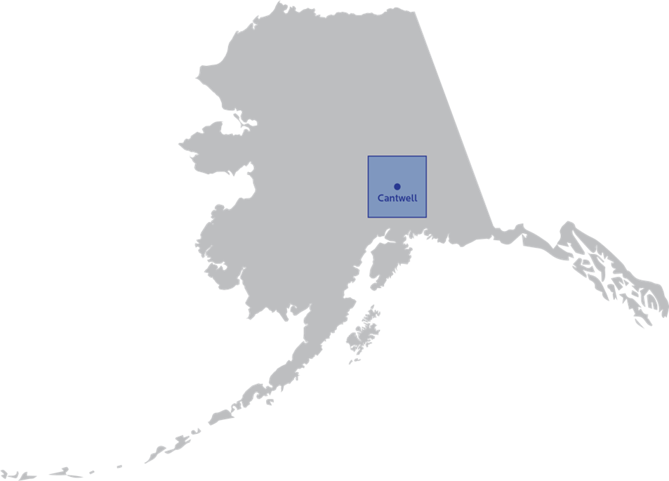 Map of Alaska with Cantwell highlighted.